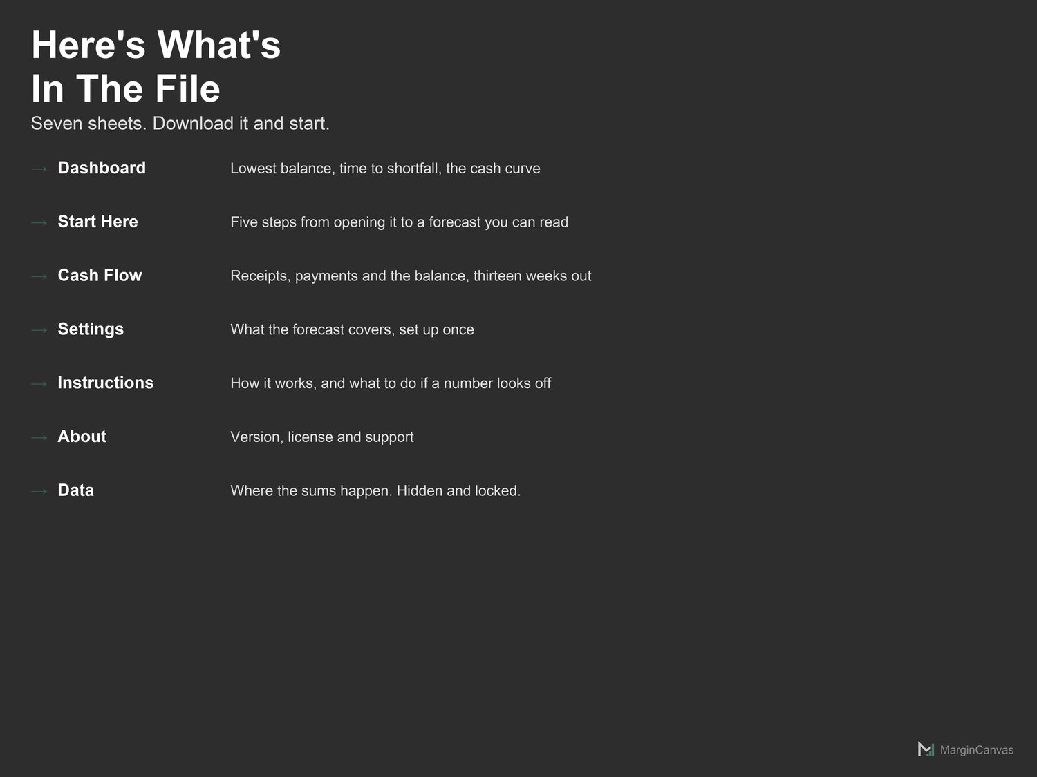 13-Week Cash Flow Forecast dashboard
